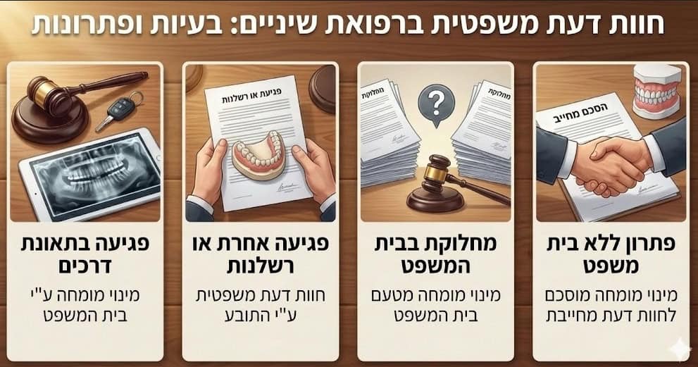 חוות דעת משפטית ברפואת שיניים בעיות ופתרונות