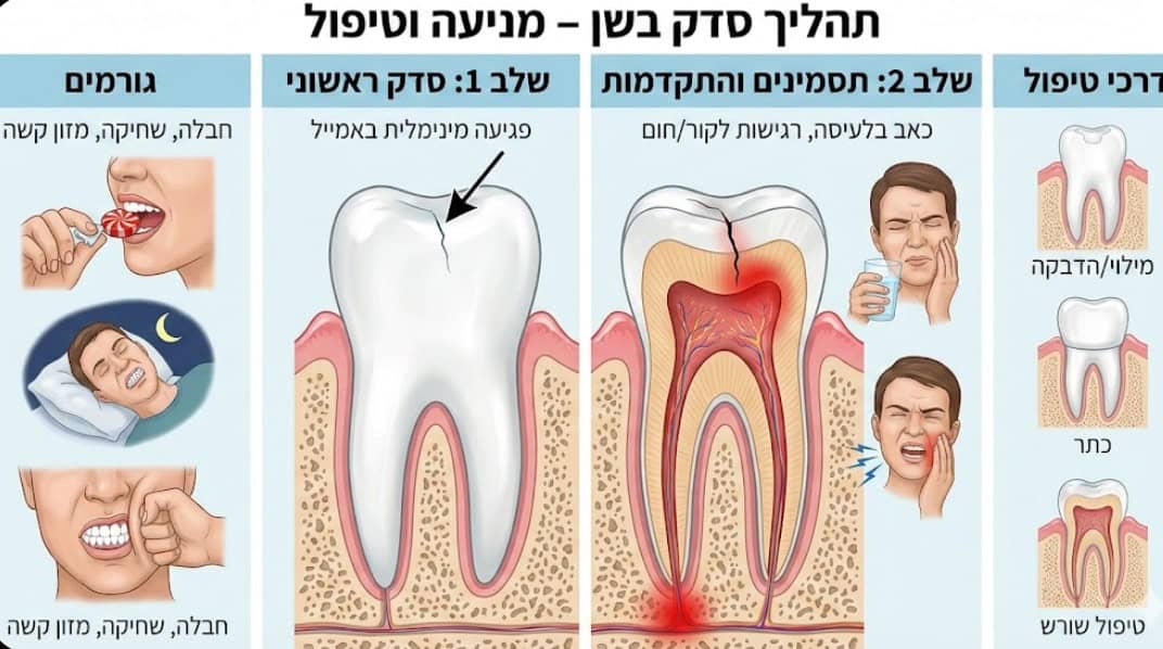 תהליך סדק בשן שלב אחרי שלב